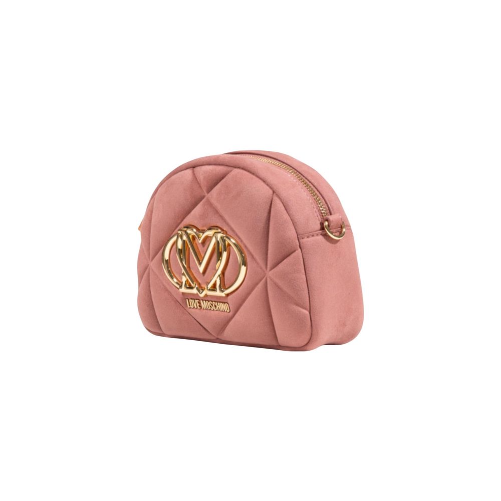 Pink Suede Leather Handbag Bag