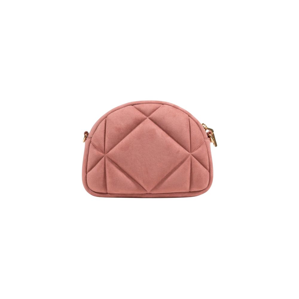 Pink Suede Leather Handbag Bag
