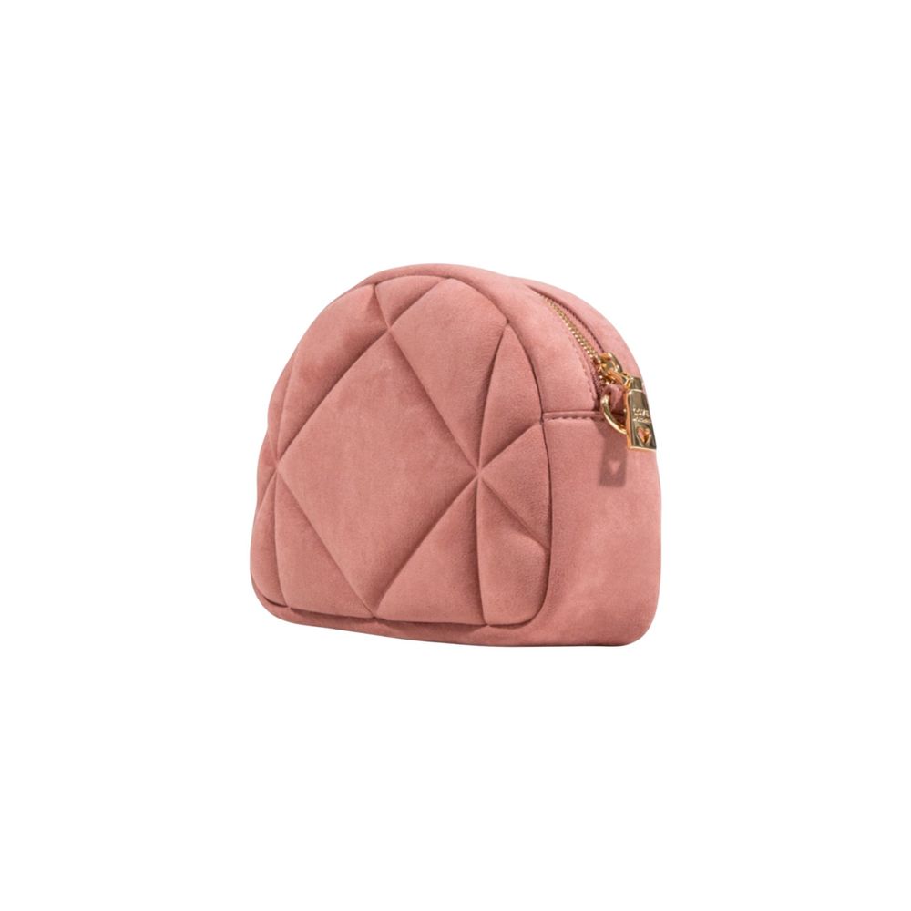 Pink Suede Leather Handbag Bag