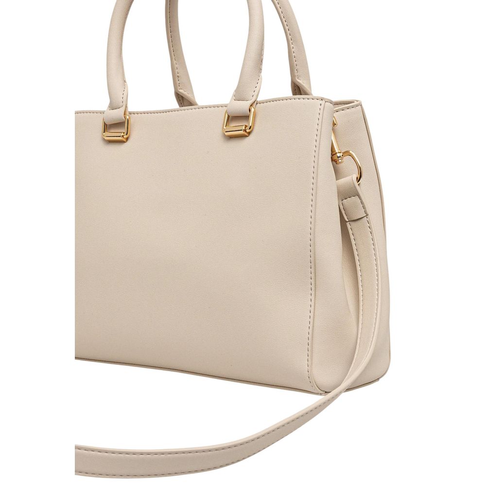 Beige Polyethylene Handbag Bag