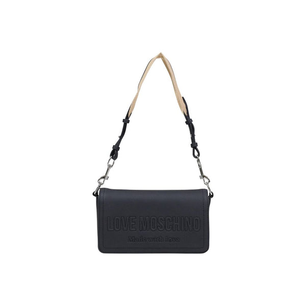 Love Moschino GRS-certified polyurethane shoulder bag in black