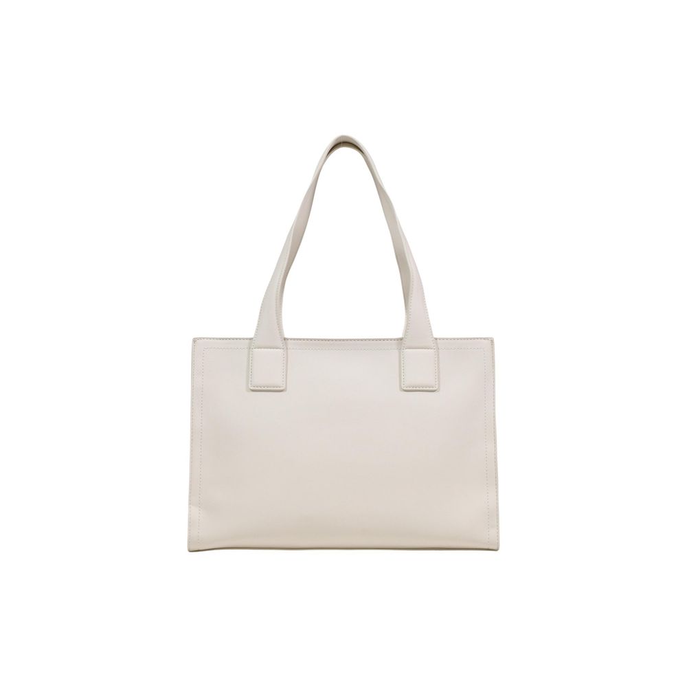 Beige Polyethylene Handbag Bag