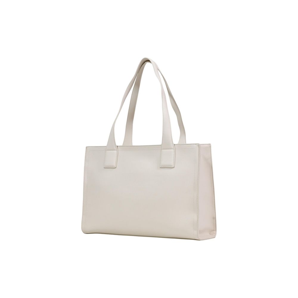 Beige Polyethylene Handbag Bag
