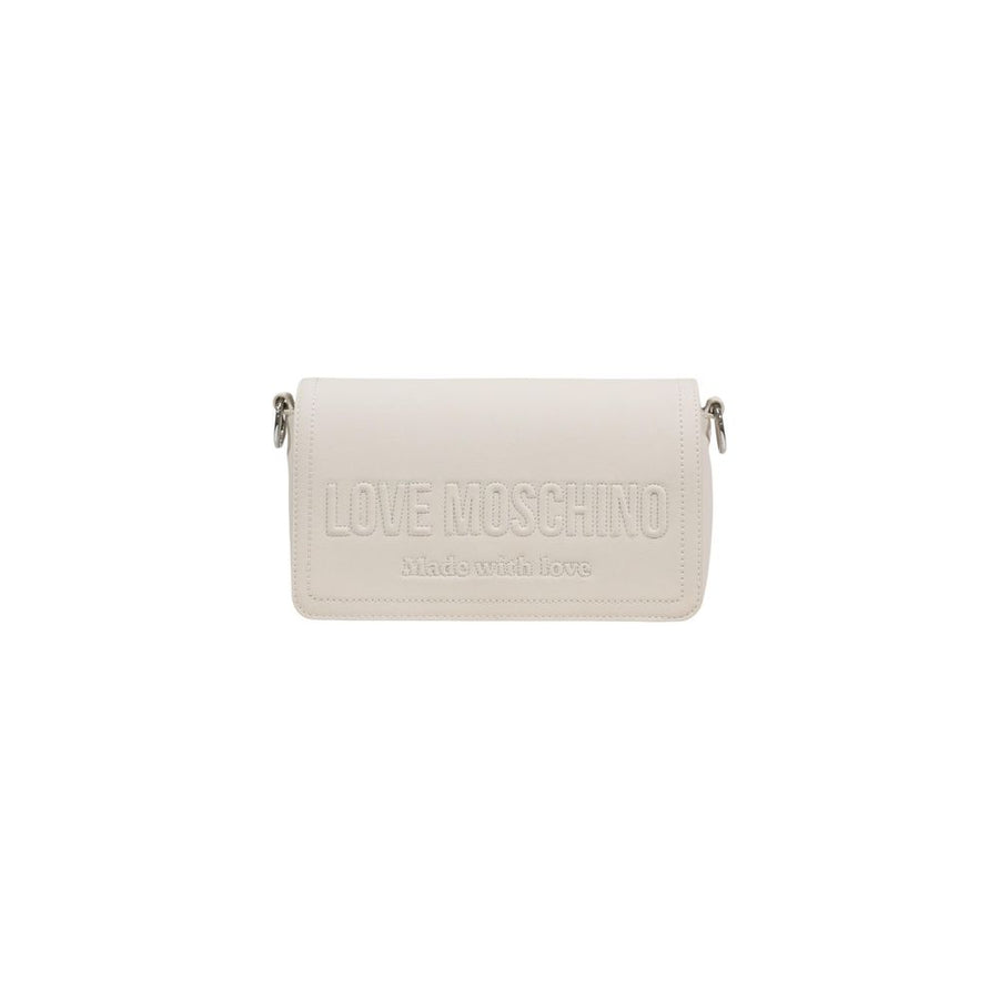 Love Moschino GRS-certified polyurethane shoulder bag in beige