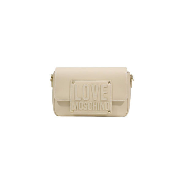 Love Moschino Polyurethane shoulder bag in beige