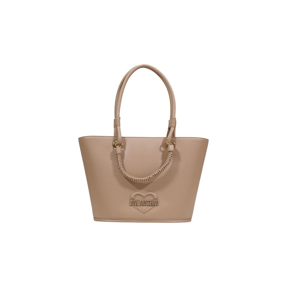 Beige Polyethylene Handbag Bag