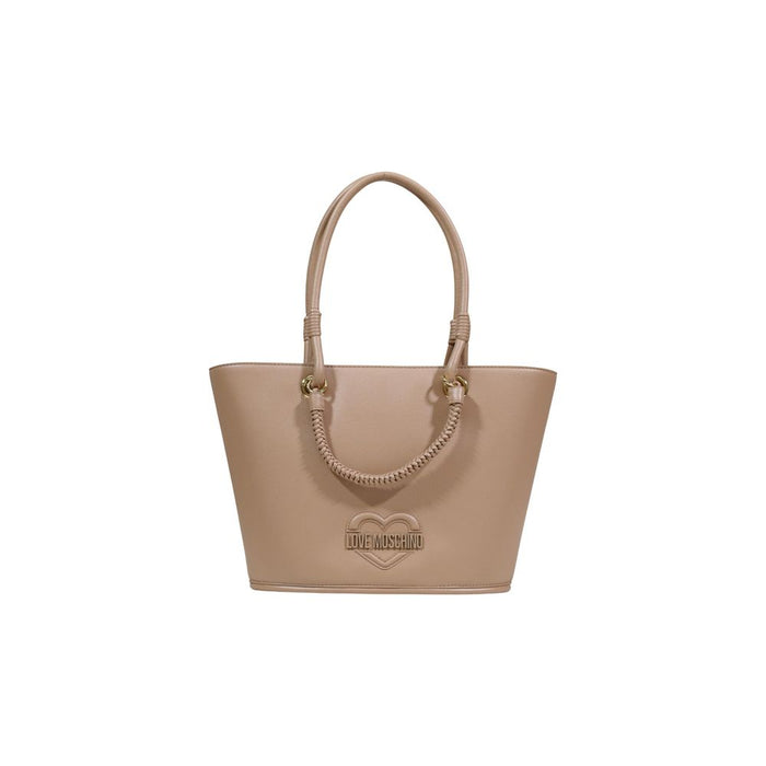 Beige Polyethylene Handbag Bag