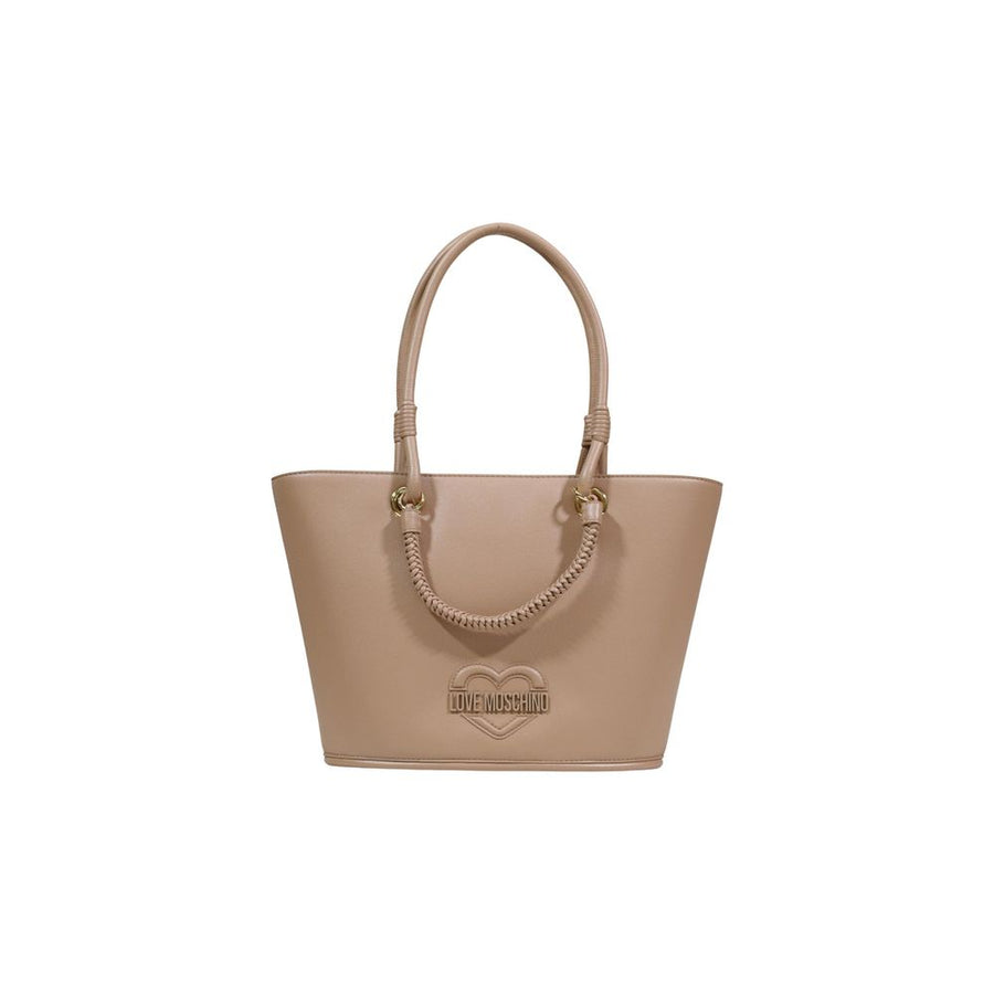 Love Moschino Polyurethane tote bag in beige