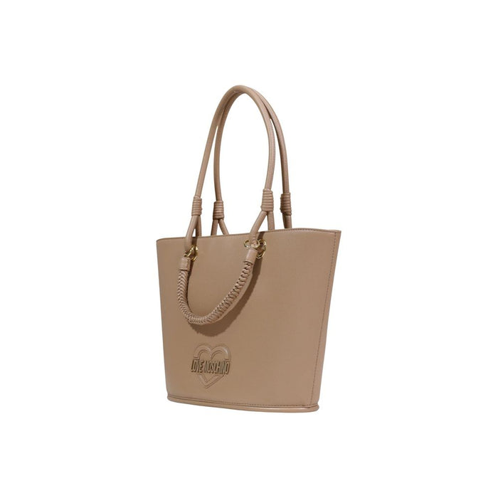 Beige Polyethylene Handbag Bag