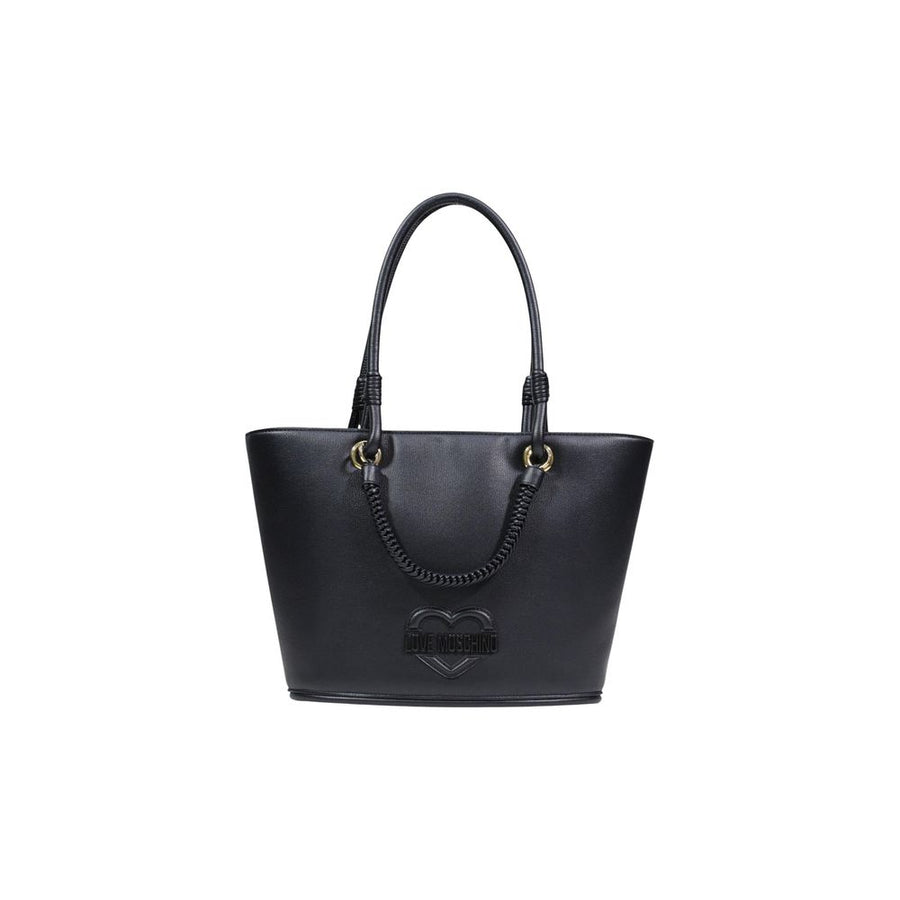 Love Moschino Polyurethane tote bag in black