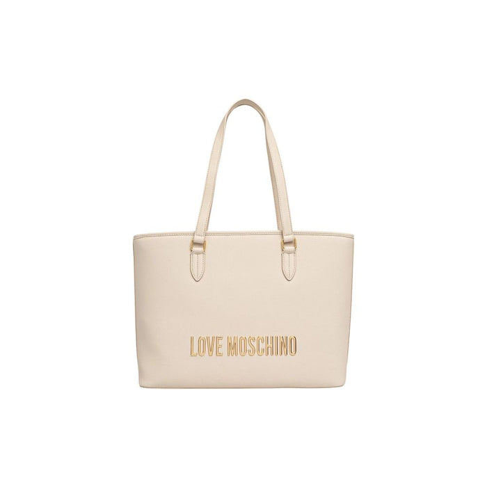Beige Polyethylene Handbag Bag