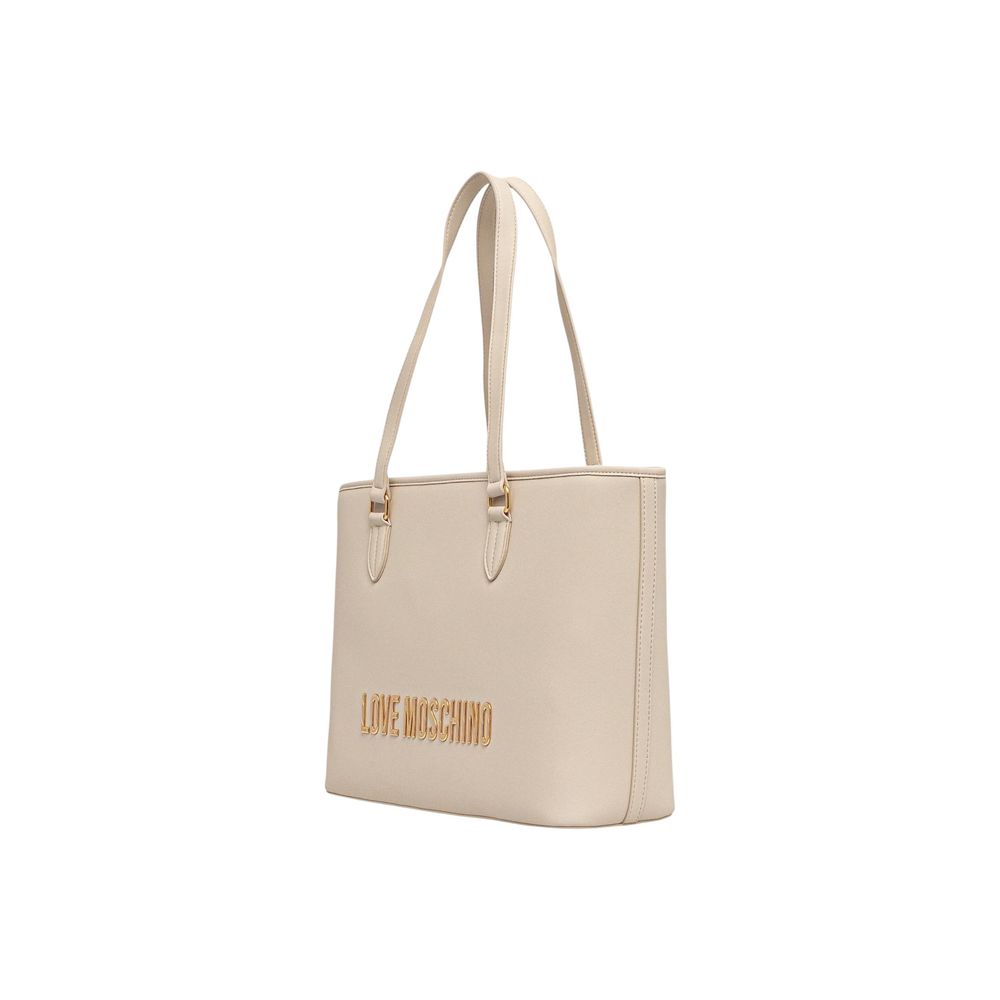 Beige Polyethylene Handbag Bag