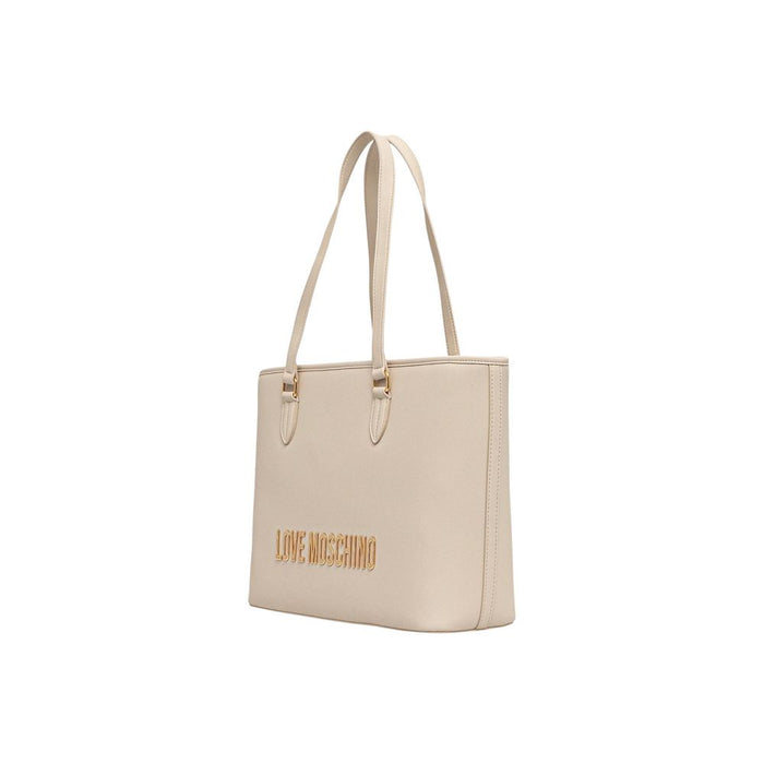 Beige Polyethylene Handbag Bag