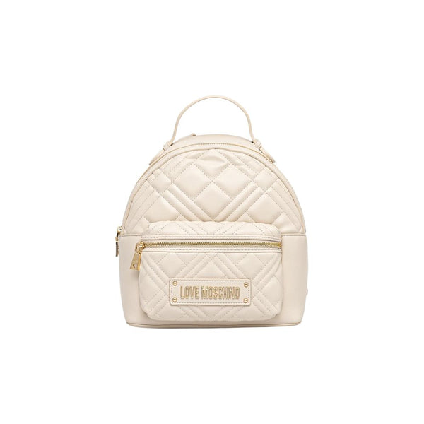 Love Moschino Polyurethane backpack in beige