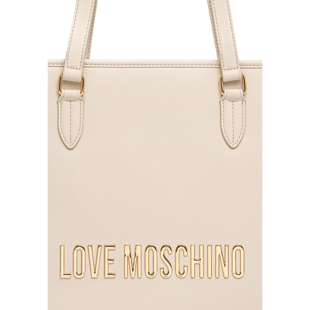 Beige Polyethylene Handbag Bag