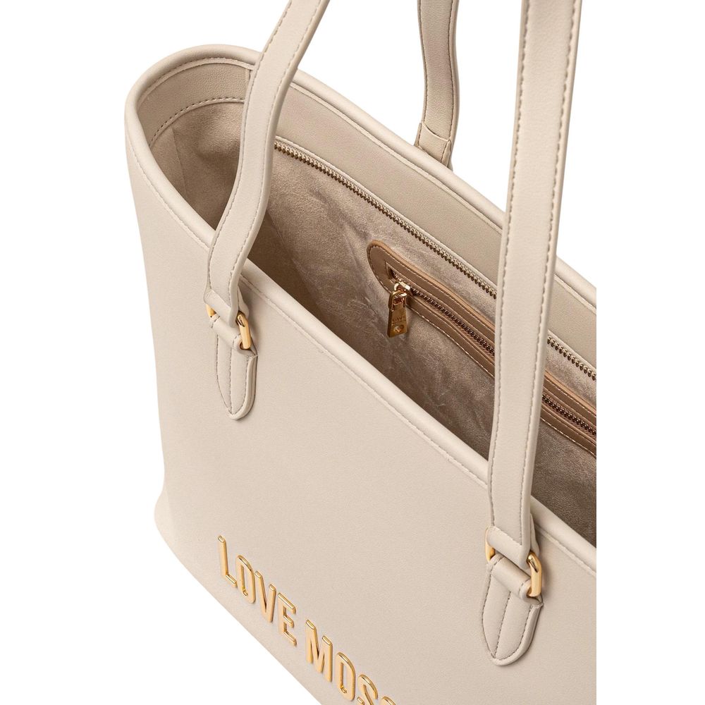 Beige Polyethylene Handbag Bag