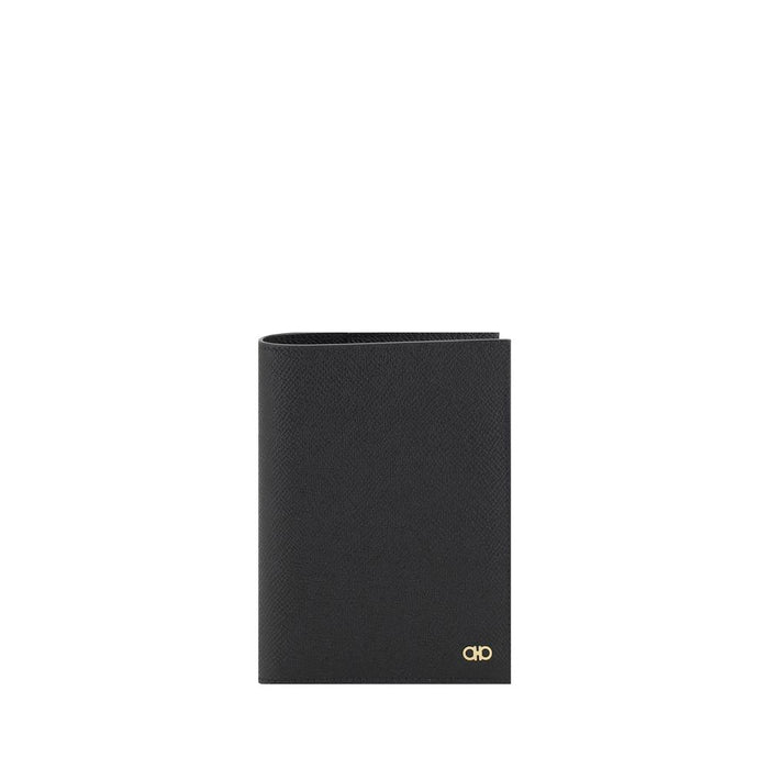 Ferragamo 100% Calf Leather Bos Taurus wallet in black