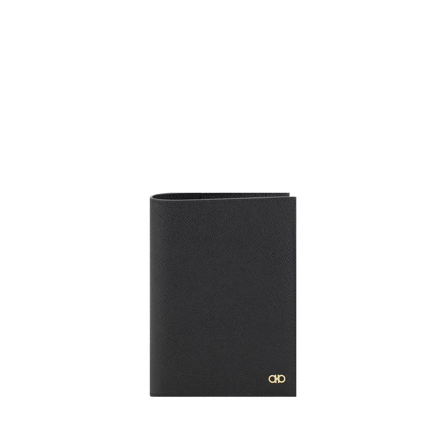Ferragamo 100% Calf Leather Bos Taurus wallet in black