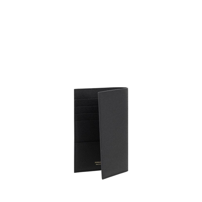 Ferragamo 100% Calf Leather Bos Taurus wallet in black — view 2
