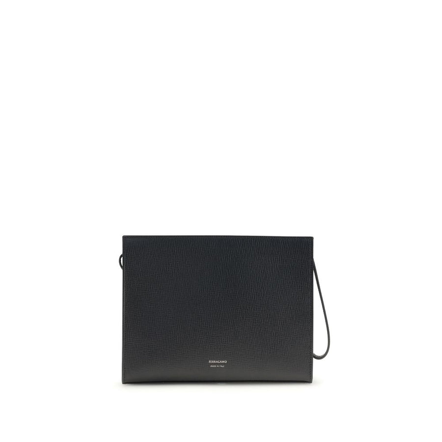 Ferragamo 100% Calf Leather Bos Taurus clutch in black