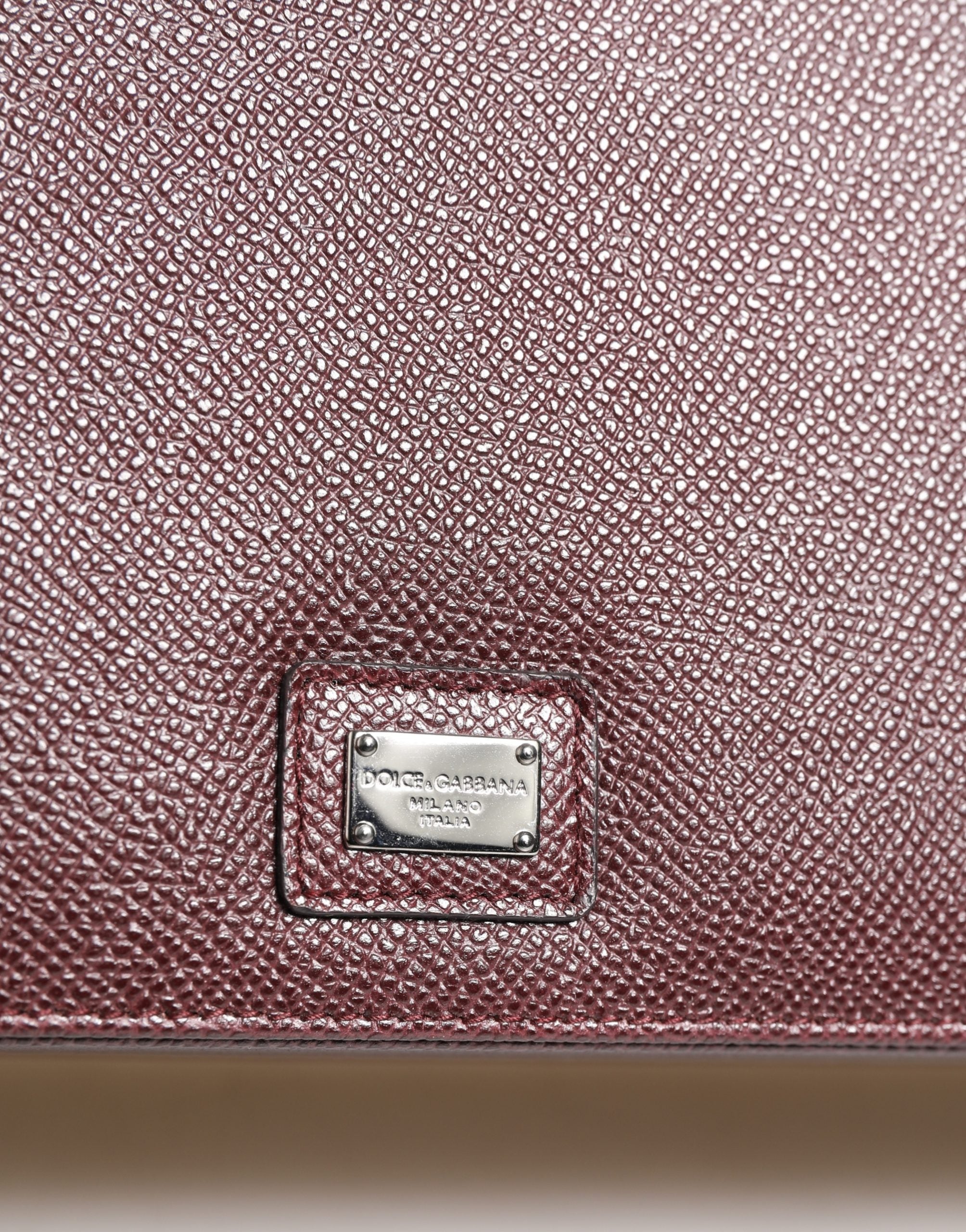 Brown Calf Leather Logo Plaque Storage Eyeglass Case Accessory