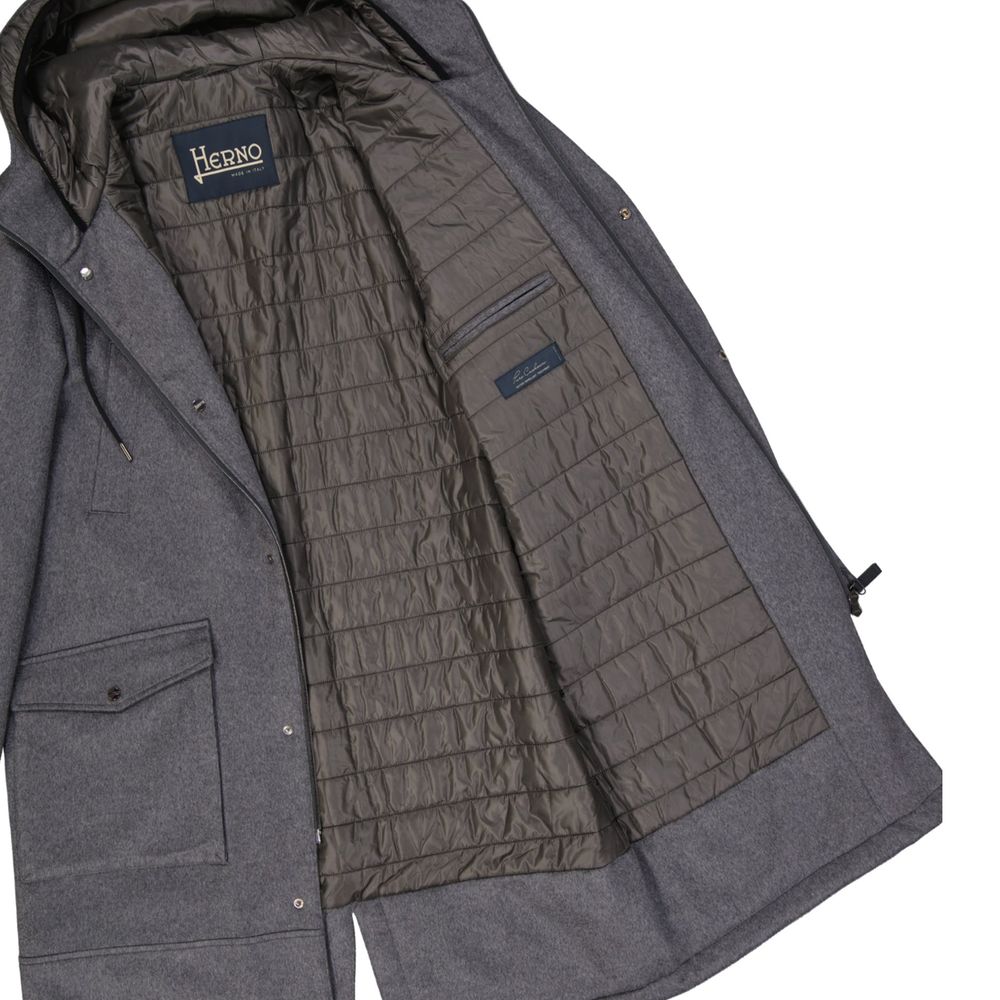 Herno 100% Cashmere; Padding: 100% Polyester coat in gray — view 3
