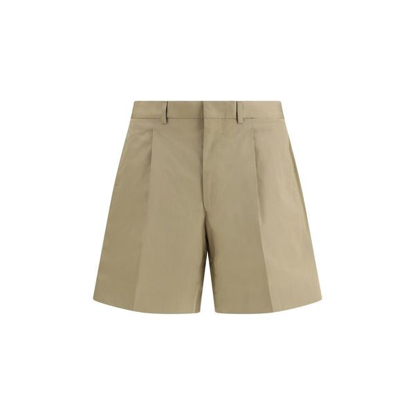 Prada 100% Cotton bermuda shorts in beige