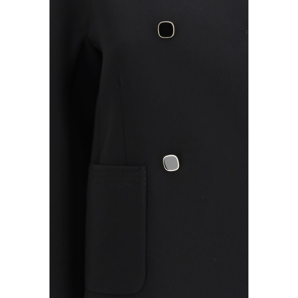 Max Mara OUTER 71% Triacetate 29% Polyester INNER 70% Acetate 30% Polyester jacket in black — view 3