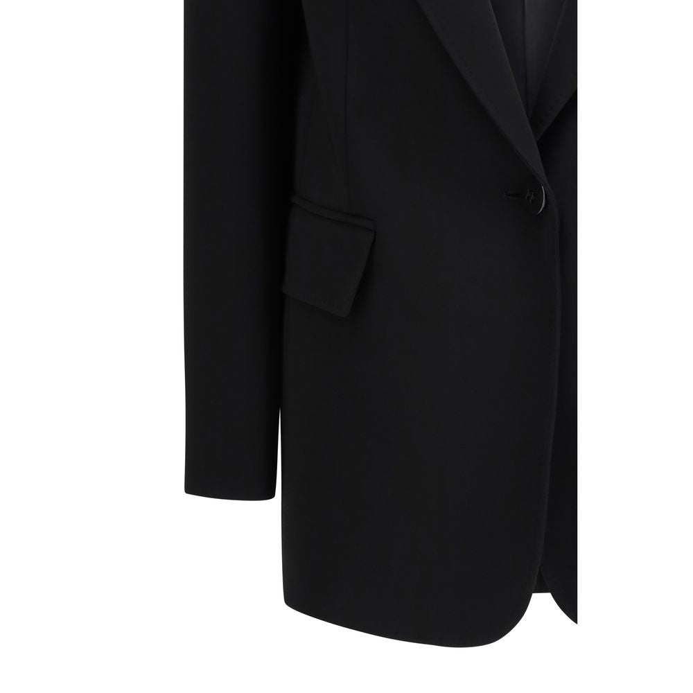 Max Mara 71% Triacetate blazer in black — view 3