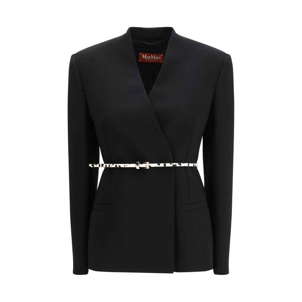 Max Mara 71% Triacetate blazer in black