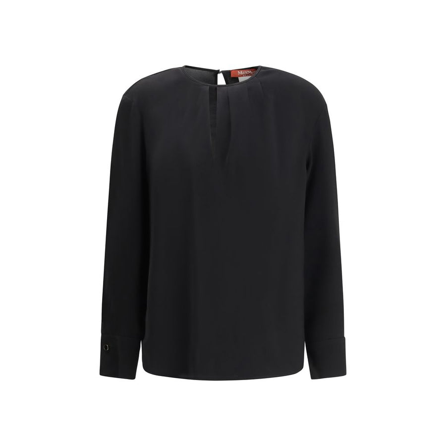 Max Mara 73% Triacetate 27% Polyester blouse in black
