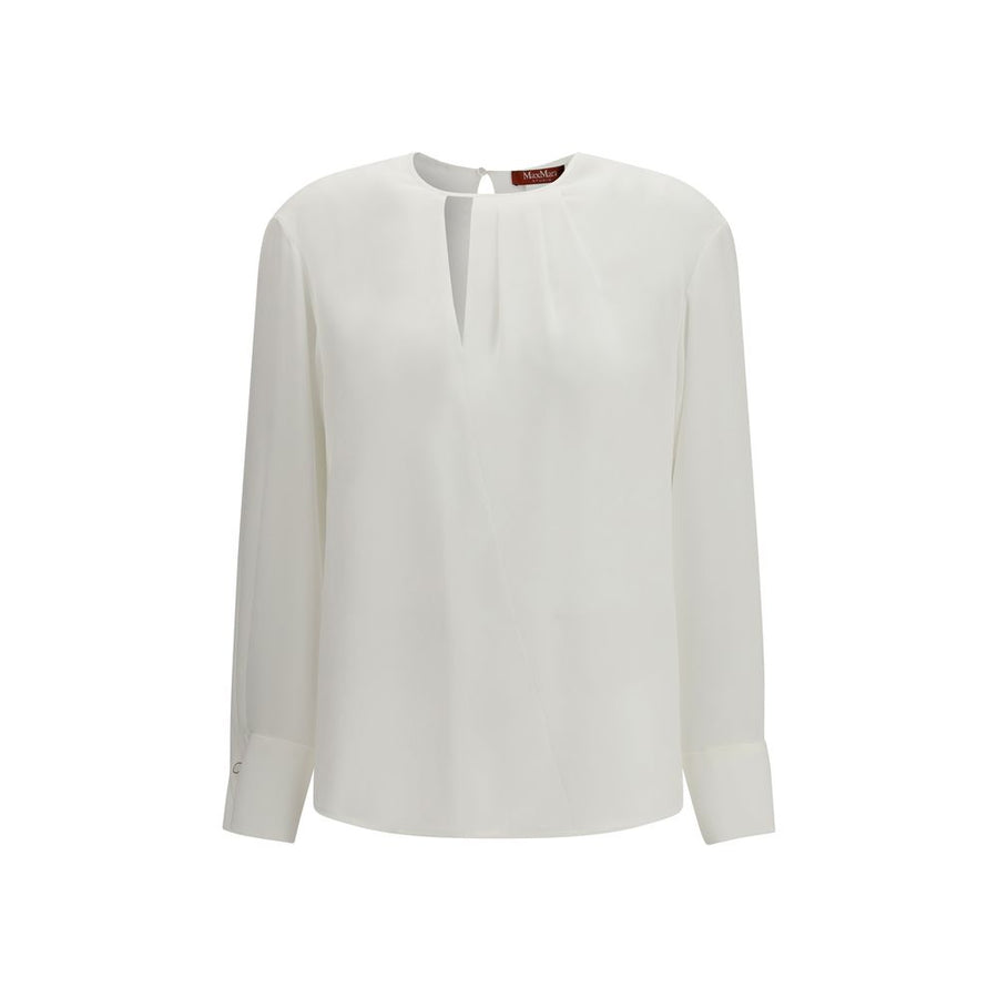 Max Mara 73% Triacetate 27% Polyester blouse in white
