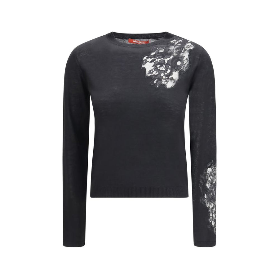 Max Mara 55% Silk sweater in black