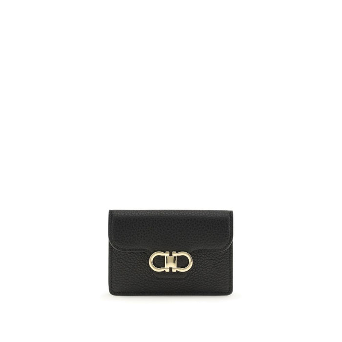 Ferragamo 100% Calf Leather Bos Taurus wallet in black