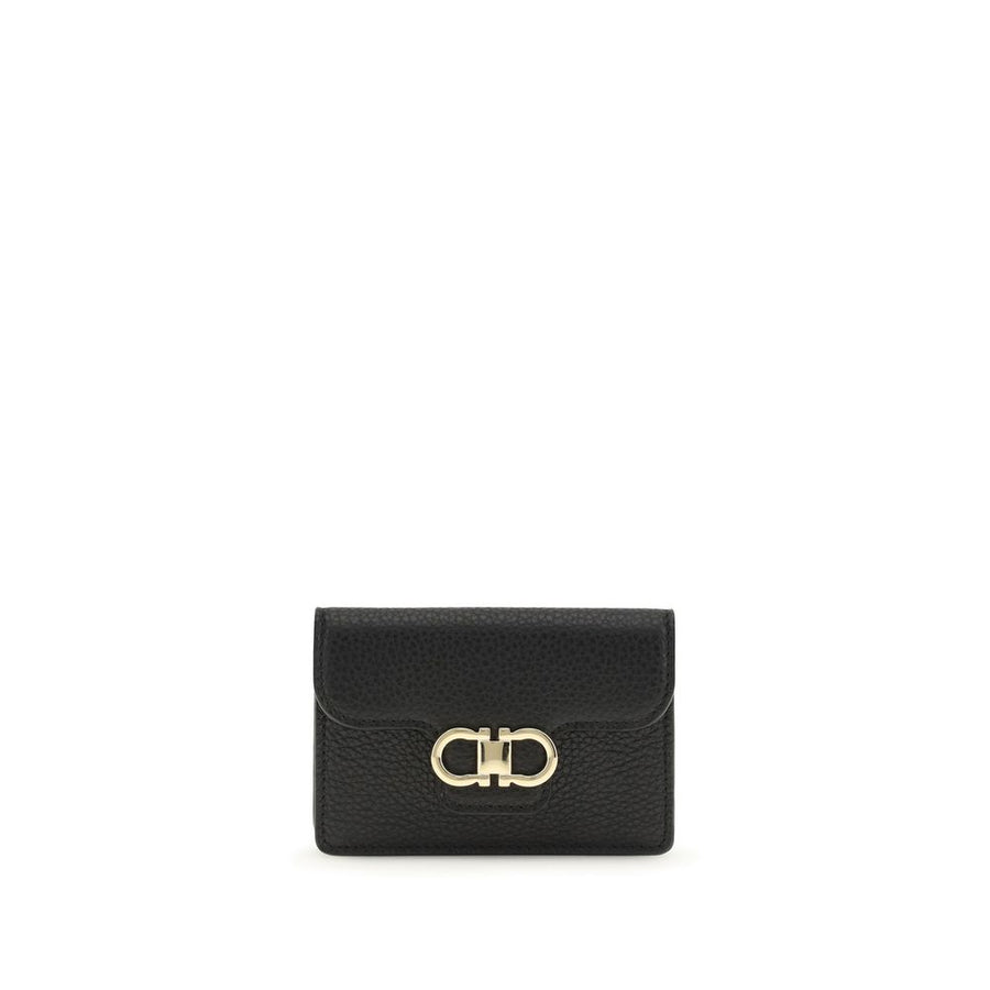 Ferragamo 100% Calf Leather Bos Taurus wallet in black
