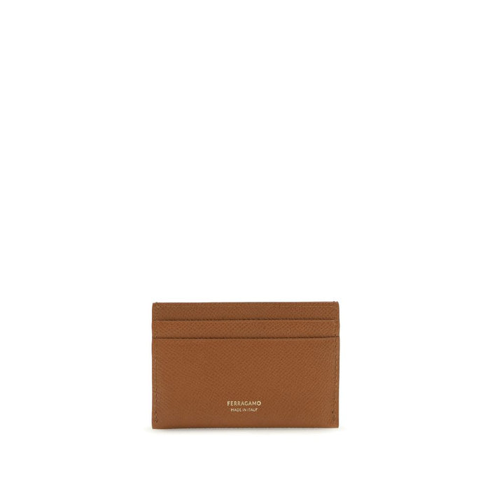 Ferragamo 100% Calf Leather Bos Taurus card case in brown — view 2