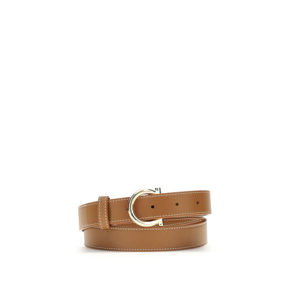 Ferragamo 100% Calf Leather Bos Taurus belt in beige