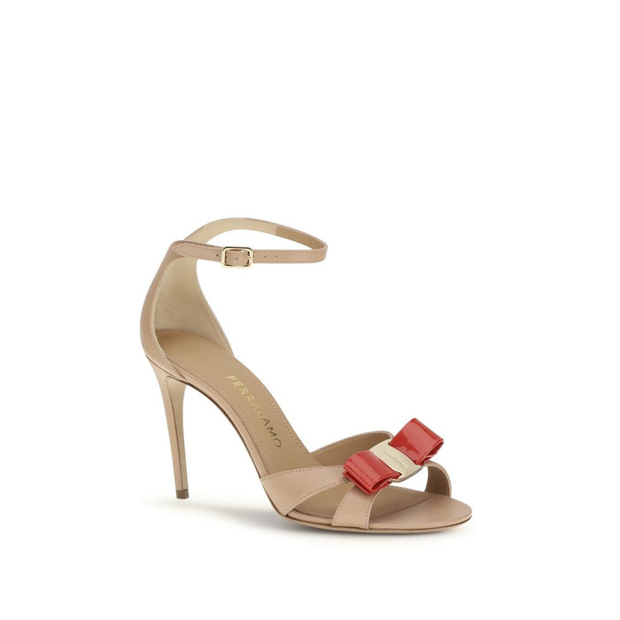 Ferragamo 100% Calf Leather Bos Taurus sandal in beige — view 2