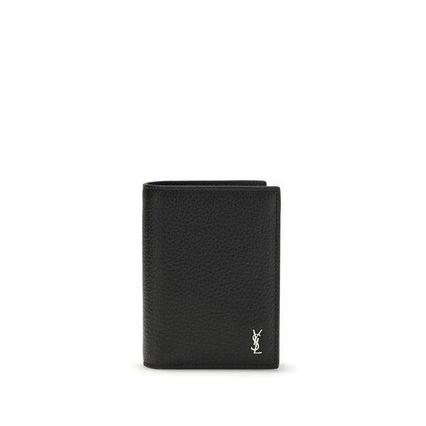 Saint Laurent 100% Calf Leather Bos Taurus wallet in black