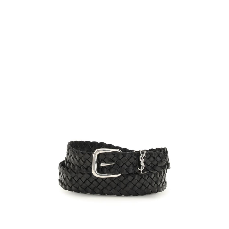 Saint Laurent 100% Calf Leather Bos Taurus belt in black