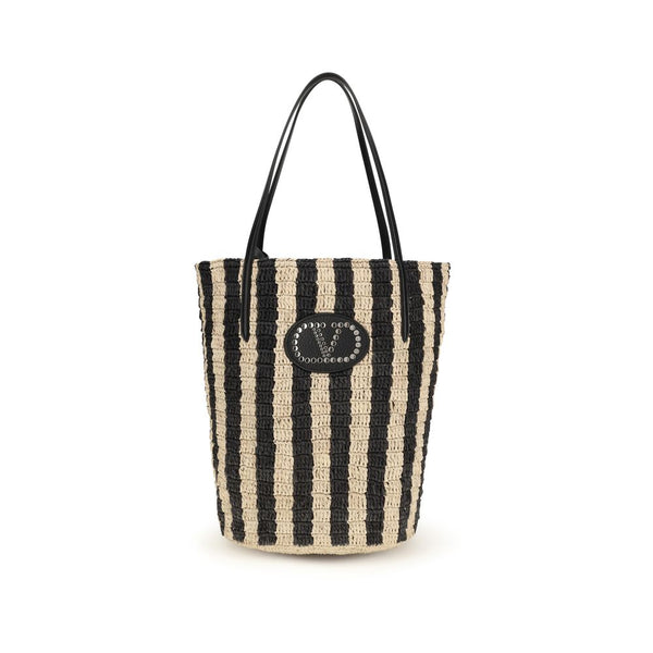 Valentino Garavani 100% Raffia bucket bag in black