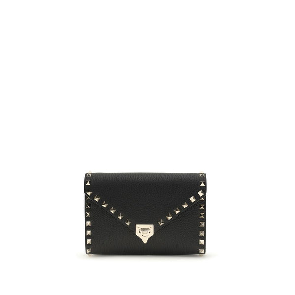 Valentino Garavani 100% Calf Leather Bos Taurus clutch in black