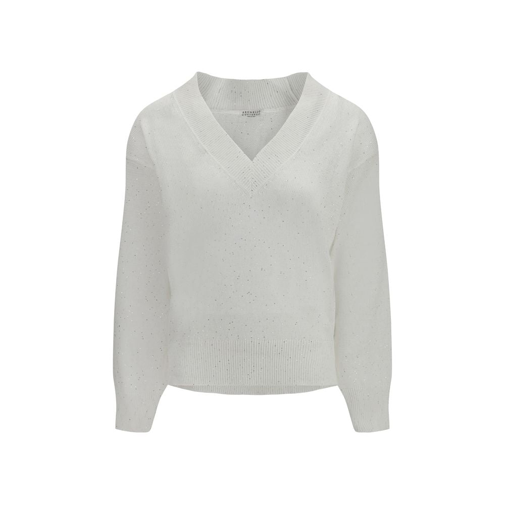 Brunello Cucinelli 45% Linen 37% Polyester 10% Other Fibres 8% Polyamide sweater in white