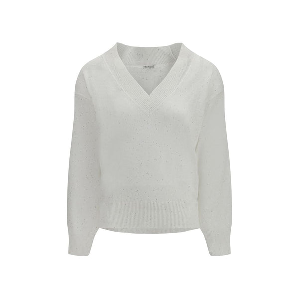 Brunello Cucinelli 45% Linen 37% Polyester 10% Other Fibres 8% Polyamide sweater in white