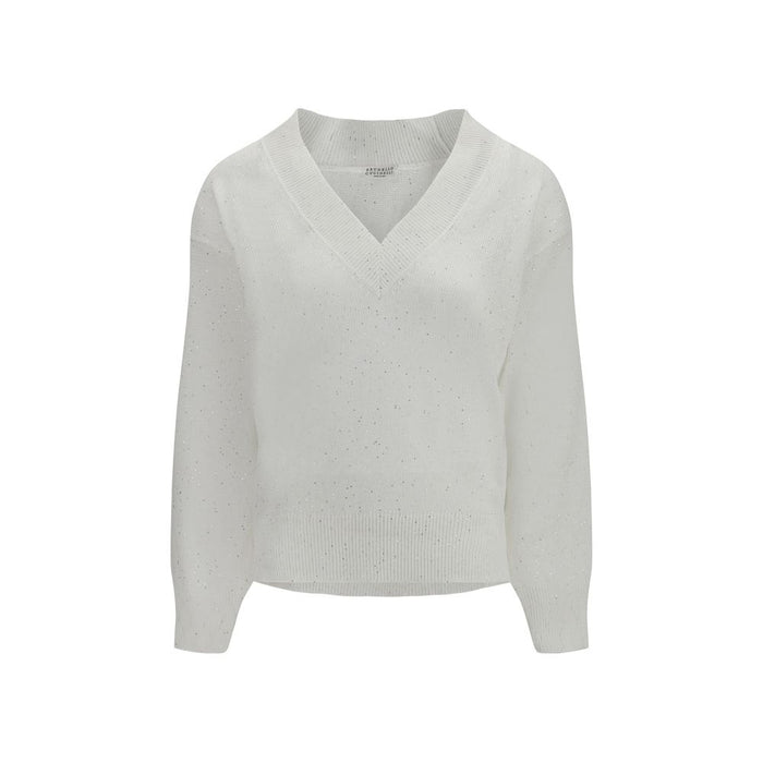 Brunello Cucinelli 45% Linen 37% Polyester 10% Other Fibres 8% Polyamide sweater in white