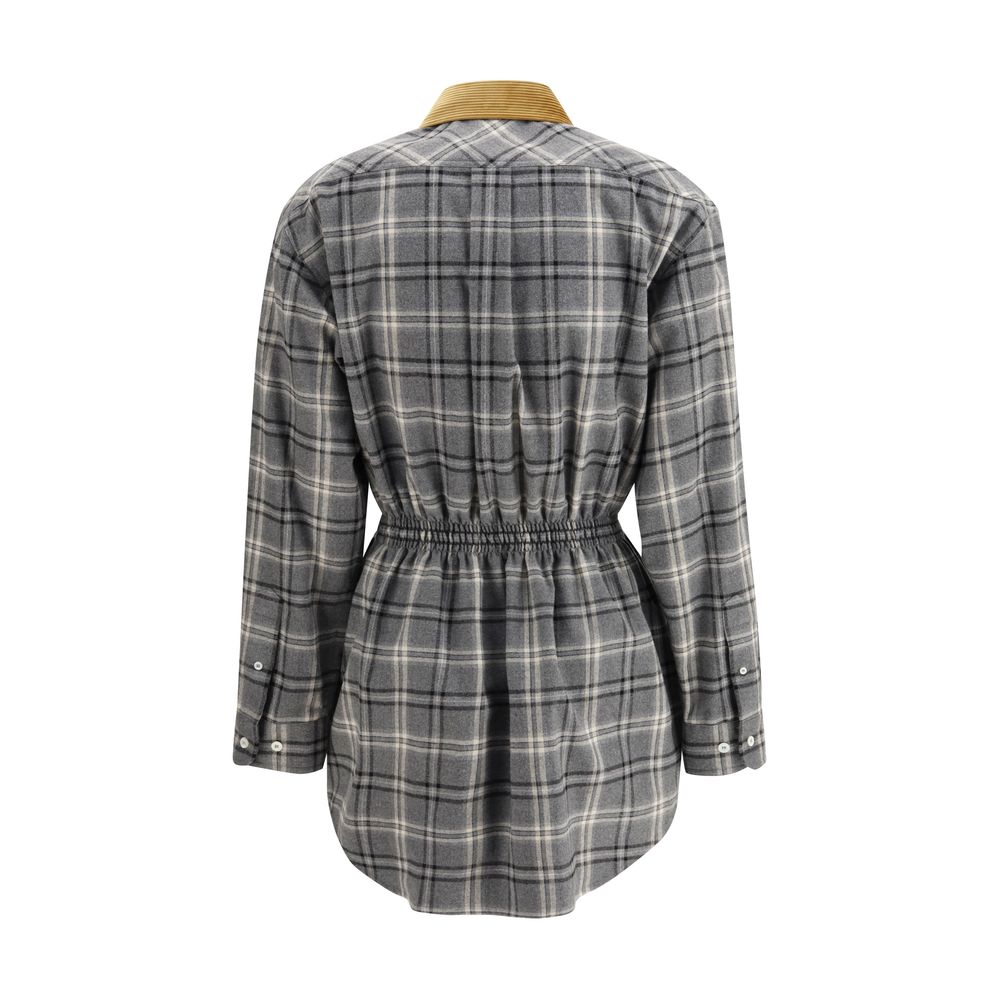 Miu Miu 100% Cotton shirt dress in gray — view 2