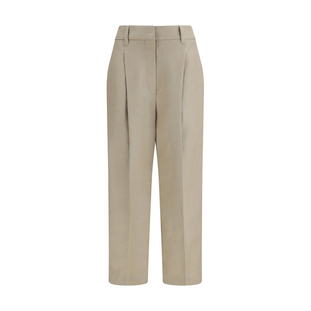 Brunello Cucinelli 100% Linen trousers in beige