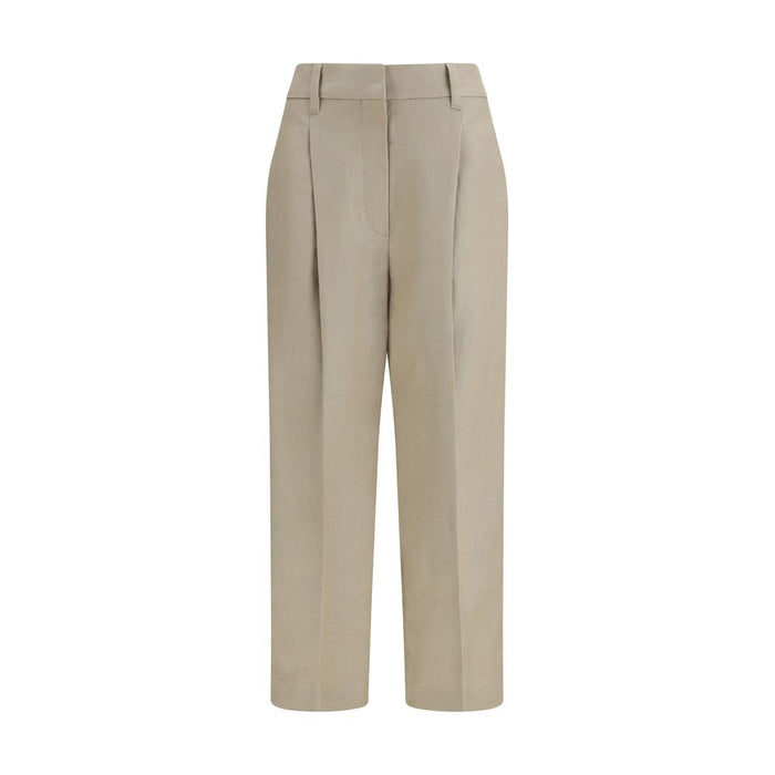 Brunello Cucinelli 100% Linen trousers in beige