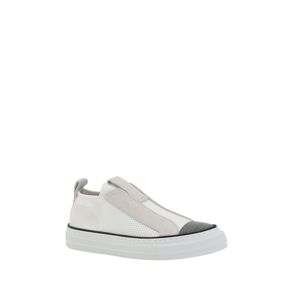 Brunello Cucinelli Upper 100% Nylon sneaker in white — view 2