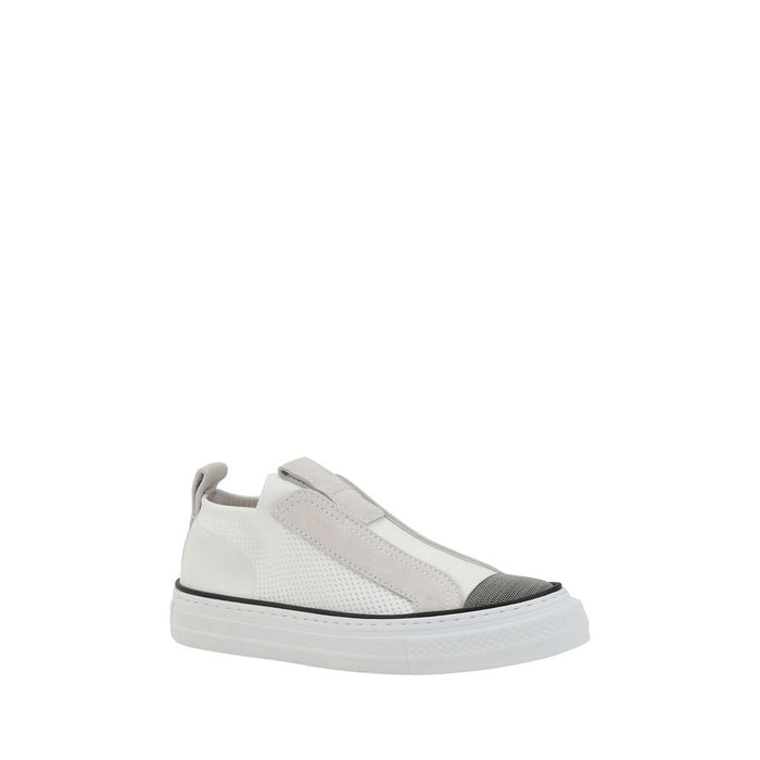 Brunello Cucinelli Upper 100% Nylon sneaker in white — view 2